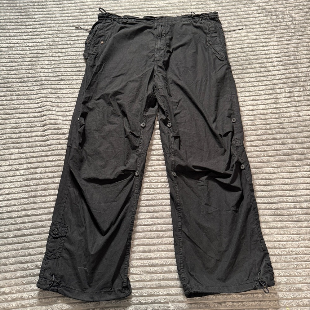 Maharishi Pants Mens XL Black Cargo Pockets Pacifist Military Design Cotton VTG